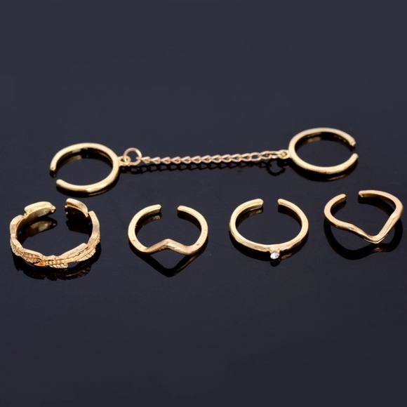 ✨Gold Midi Knuckle Rings Set NWOT✨ - Picture 2 of 4